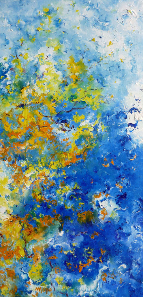 huile sur toile : reflets colorés